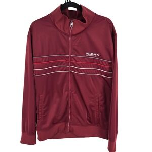 Marc Ecko Cut & Sew Jacket Mens XL Burgundy Track Chest Stripe Full Zip 40-73